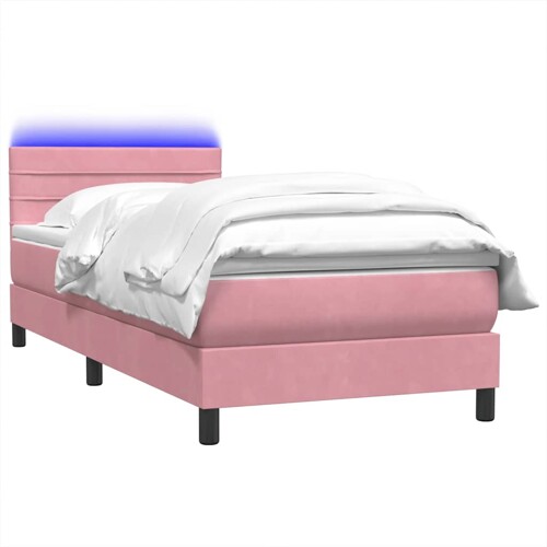 Box spring krevet s madracem ružičasti 80 x 220 cm baršunasti - NOVO