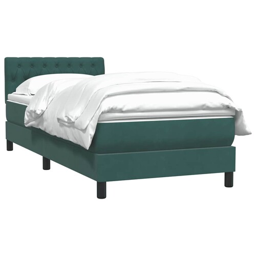 Box Spring krevet s madracem tamnozeleni 80x220 cm baršun - NOVO