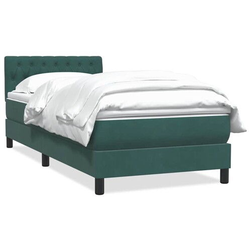 Box Spring krevet s madracem tamnozeleni 80x220 cm baršun - NOVO