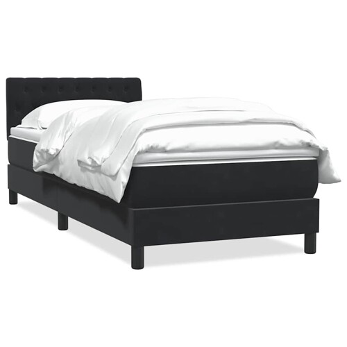 Box Spring krevet s madracem crni 80x210 cm samt - NOVO