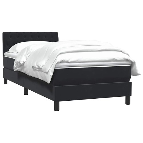 Box Spring krevet s madracem crni 80x210 cm samt - NOVO