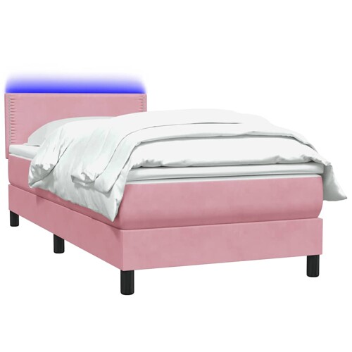 Box spring krevet s madracem ružičasti 80 x 220 cm baršunasti - NOVO