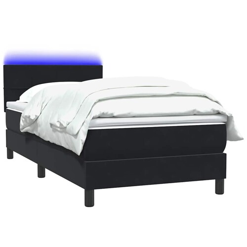 Box spring krevet s madracem crni 80 x 220 cm baršunasti - NOVO