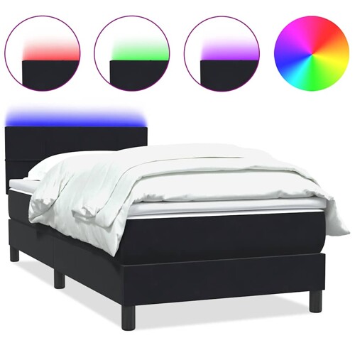 Box spring krevet s madracem crni 80 x 220 cm baršunasti - NOVO