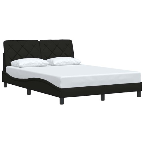 Okvir za krevet bez madraca crni 140x200 cm od tkanine - NOVO