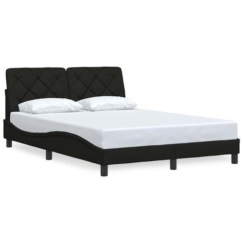 Okvir za krevet bez madraca crni 140x200 cm od tkanine - NOVO