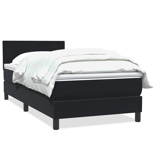 Box spring krevet s madracem crni 90x220 cm baršunasti - NOVO