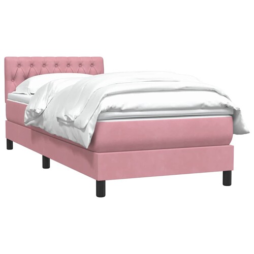 Box spring krevet s madracem ružičasti 80 x 220 cm baršunasti - NOVO