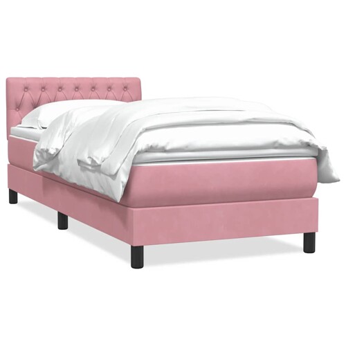 Box spring krevet s madracem ružičasti 80 x 220 cm baršunasti - NOVO
