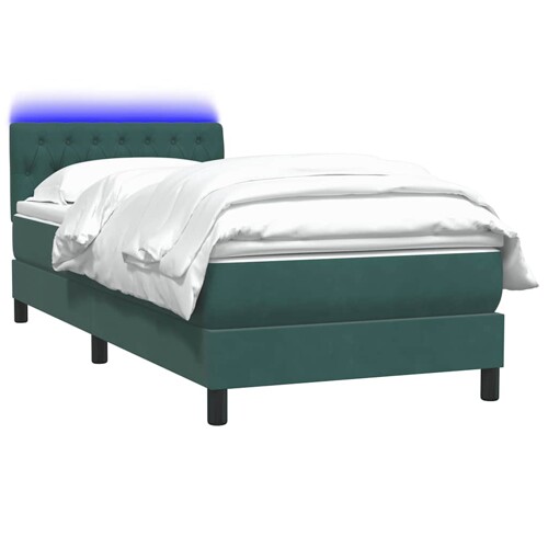 Box Spring krevet s madracem tamnozeleni 80x210 cm baršun - NOVO
