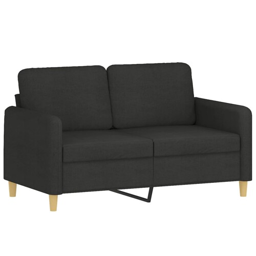 2-dijelni set sofa s jastucima crni od tkanine - NOVO