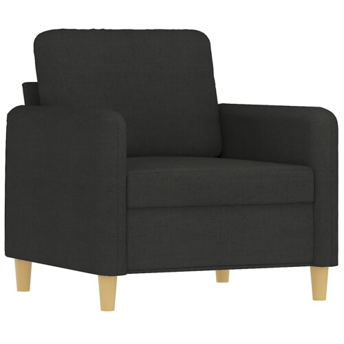 3-dijelni set sofa s jastucima crni od mikrovlakana - NOVO