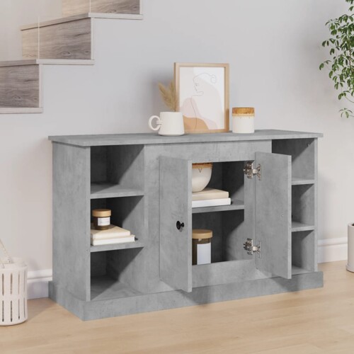 Komoda siva boja betona 100x35,5x60 cm od konstruiranog drva - NOVO