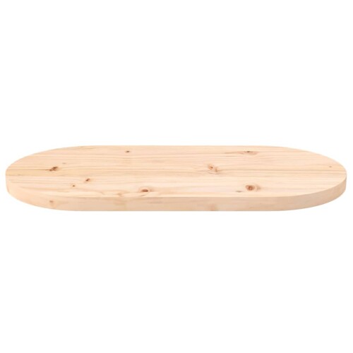 Ploča za stol 70 x 35 x 2,5 cm od masivne borovine ovalna - NOVO
