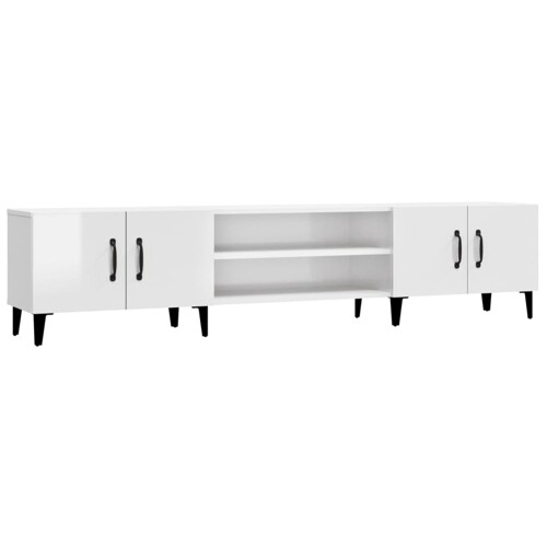 TV ormarić sjajni bijeli 180x31,5x40 cm od konstruiranog drva - NOVO