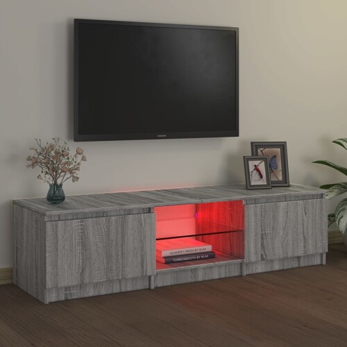 TV ormarić s LED svjetlima boja hrasta sonome 140x40x35,5 cm - NOVO