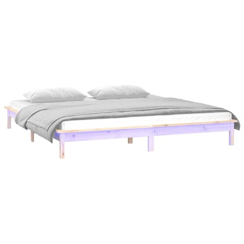 LED okvir za krevet 140 x 190 cm od masivnog drva - NOVO