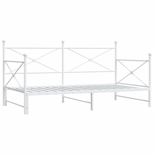Krevet na rasklapanje bez madraca bijeli 100x200 cm čelik - NOVO