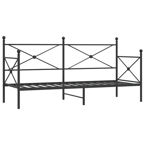 Dnevni krevet bez madraca crni 80x200 cm čelik - NOVO