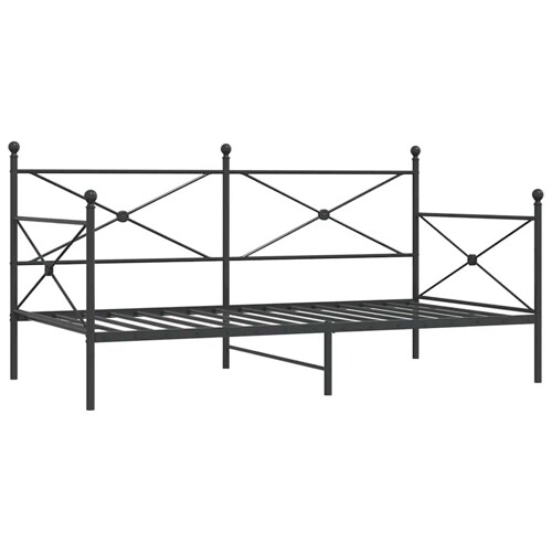 Dnevni krevet bez madraca crni 100x200 cm čelik - NOVO