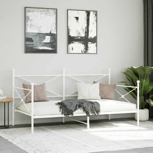Dnevni krevet bez madraca bijeli 107x203 cm čelik - NOVO