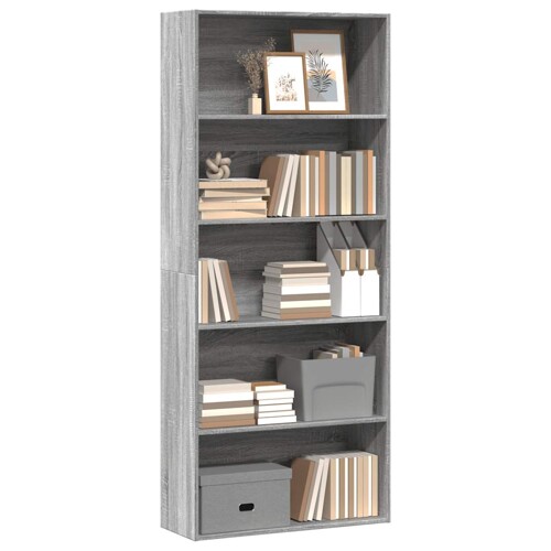 Ormar za knjige Sivi Sonoma 80x30x189 cm Konstruirano drvo - NOVO