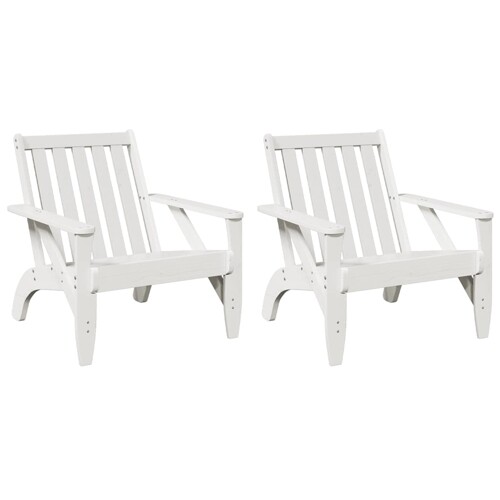 Vrtne Adirondack stolice 2 kom bijele 75x77x77 cm od borovine - NOVO