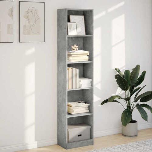 Regal za knjige boja betona 40x24x176 cm konstruirano drvo - NOVO