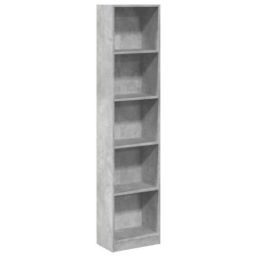 Regal za knjige boja betona 40x24x176 cm konstruirano drvo - NOVO