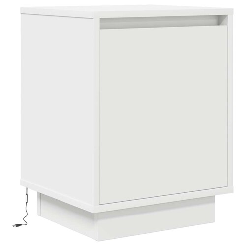 Noćni ormarić s LED svjetlima bijeli 38x34x50 cm - NOVO