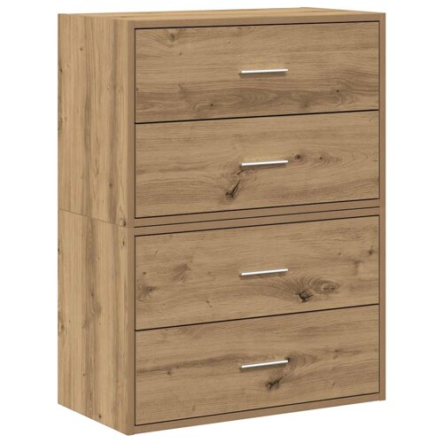 Ormari s 2 ladice 2 kom boja hrast 60x31x40cm konstruirano drvo - NOVO