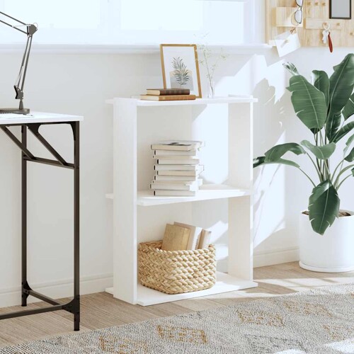 Regal za knjige s 3 razine bijeli 60x30x80 cm konstruirano drvo - NOVO