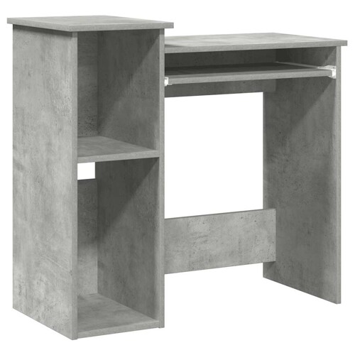 Radni stol s policama siva boja betona 84x40x78 cm drveni - NOVO