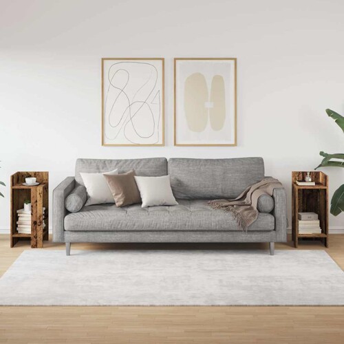 Pomoćni stolići 2 kom s policom boja staro drvo 25,5x27x60 cm - NOVO