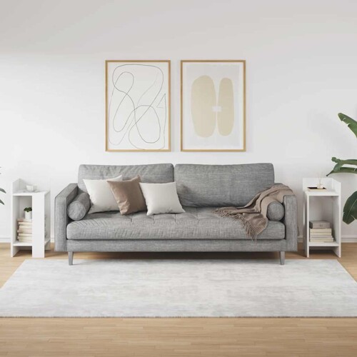 Pomoćni stolići 2 kom s policom bijeli 25,5x27x60 cm - NOVO