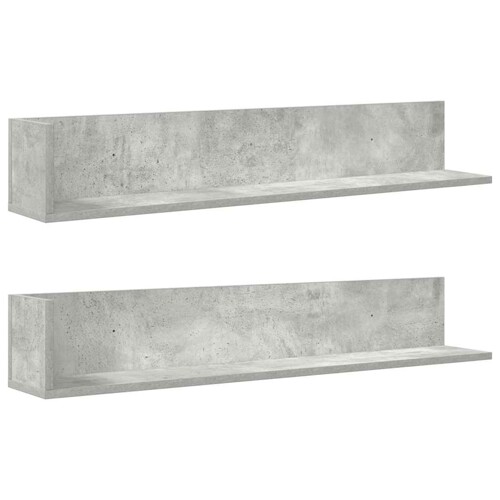 Zidne police 2 kom Beton siva 100x16,5x16,5cm Konstruirano drvo - NOVO