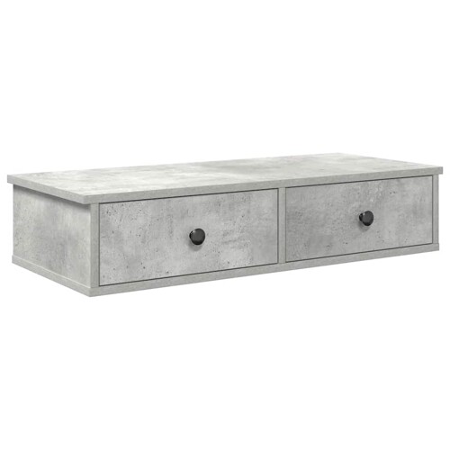 Zidna polica s ladicama beton siva 80x34x17cm konstruirano drvo - NOVO