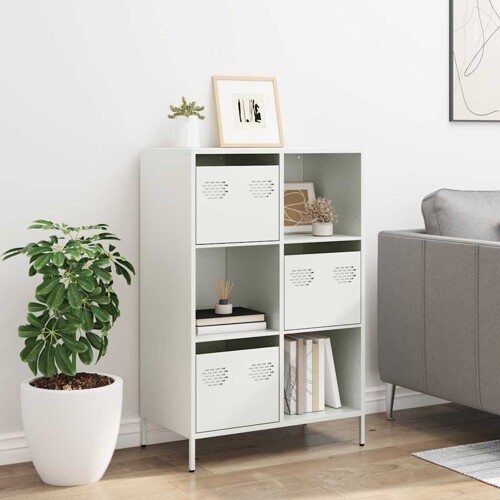 Visoka komoda bijela 68x39x103,5 cm čelična - NOVO