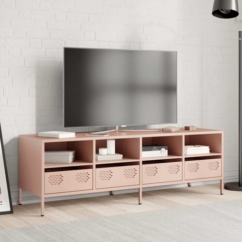 TV ormarić ružičasti 135x39x43,5 cm hladno valjani čelik - NOVO