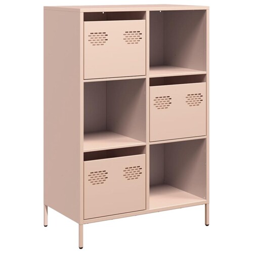 Visoka komoda ružičasta 68x39x103,5 cm čelik - NOVO