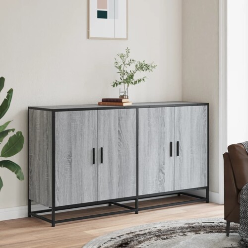 Komoda Siva Sonoma 134x35x76 cm Konstruirano drvo - NOVO