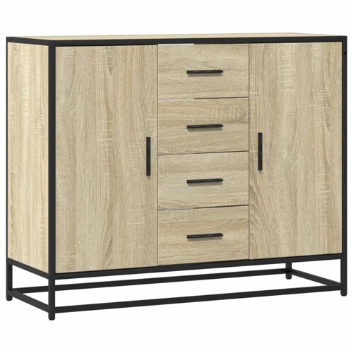 Komoda sonoma hrast 92x35x76 cm izrađeno drvo - NOVO