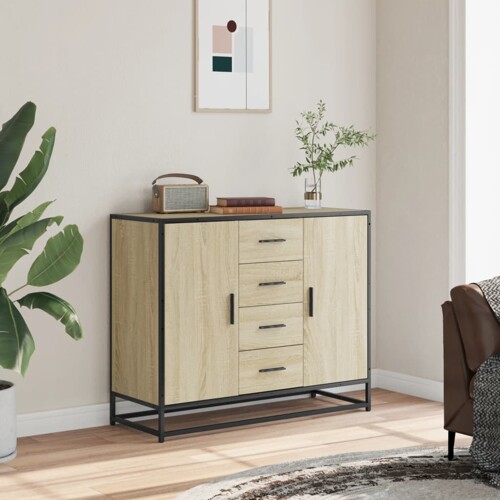 Komoda sonoma hrast 92x35x76 cm izrađeno drvo - NOVO