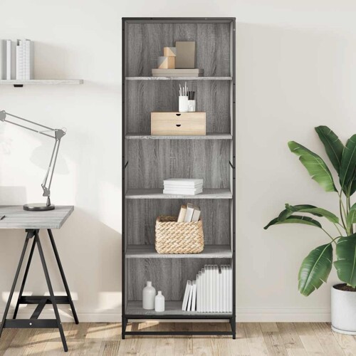 Polica za knjige siva Sonoma 60x35x170,5 cm izrađeno drvo - NOVO