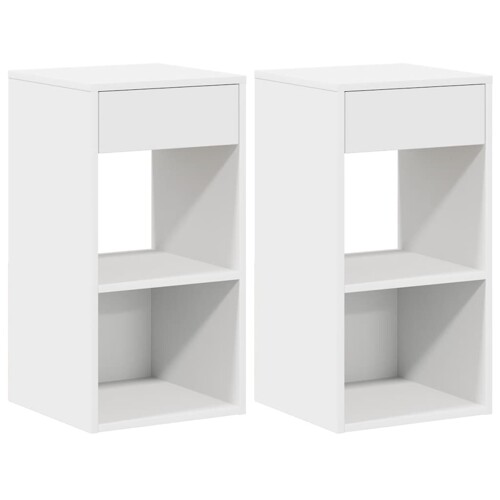 Noćni ormarići s ladicom 2 kom bijeli 35x34x66,5 cm - NOVO