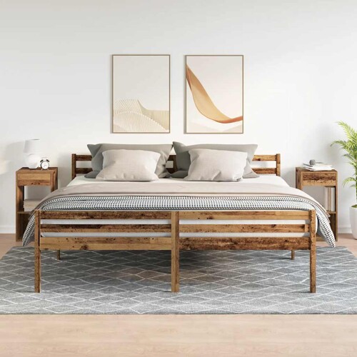 Noćni ormarići s ladicom 2 kom staro drvo 35x34x66,5 cm - NOVO