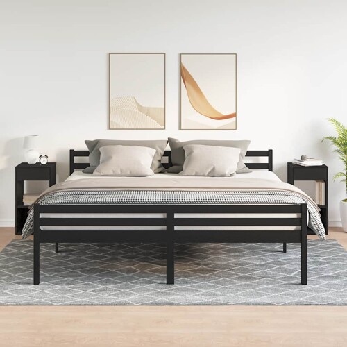 Noćni ormarići s ladicom 2 kom crni hrast 35x34x66,5 cm - NOVO