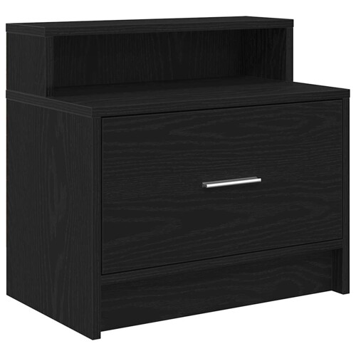 Noćni ormarić s ladicom crni hrast 51x31x47 cm - NOVO
