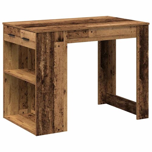 Radni stol s ladicom i policom staro drvo 102x62x77,5 cm - NOVO