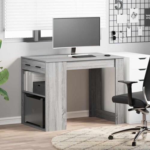 Radni stol s ladicom i policom siva sonoma 102x62x77,5 cm - NOVO